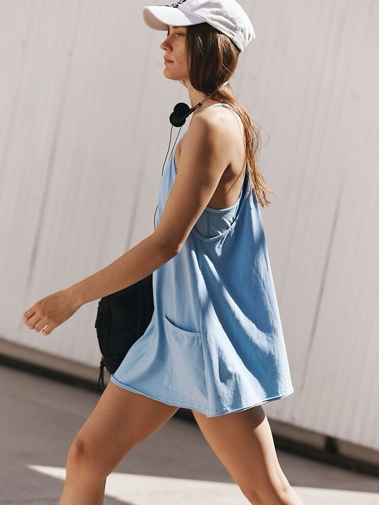 Free People Dresses & Skirts - FREE PEOPLE Hot Shot Blue Mini Dress S